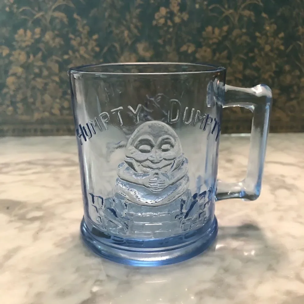 Vintage Humpty Dumpty Nursery Rhyme Glass